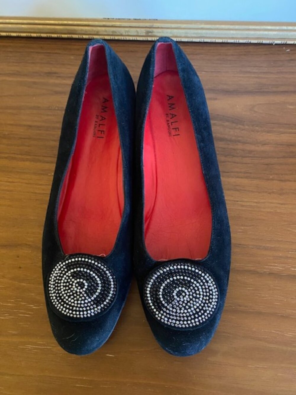 Amalfi by Rangoni Suede Black Loafers Flats Women Size 8 N